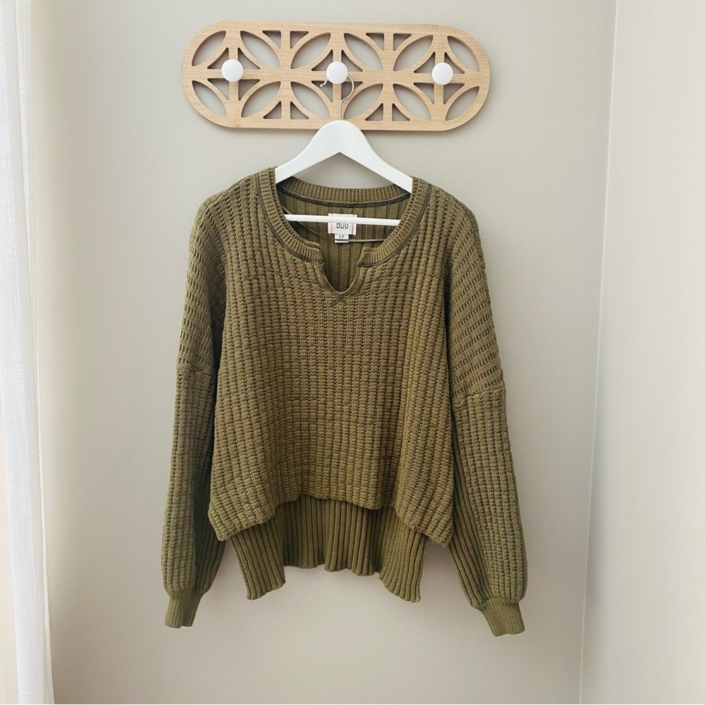 BDG by Urban Outfitters Oversized High Low Sweater Green Sz Small - Picture 1 of 8